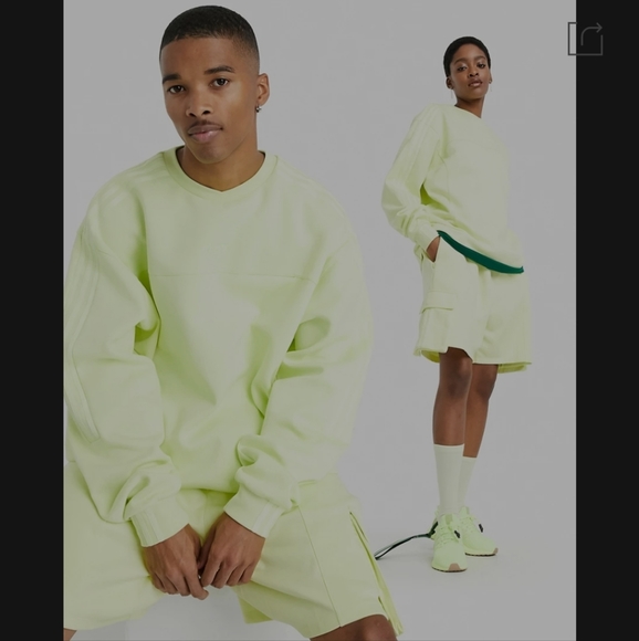 Adidas x IVY PARK Unisex Canary Yellow Crewneck and Shorts Set - Picture 3 of 5